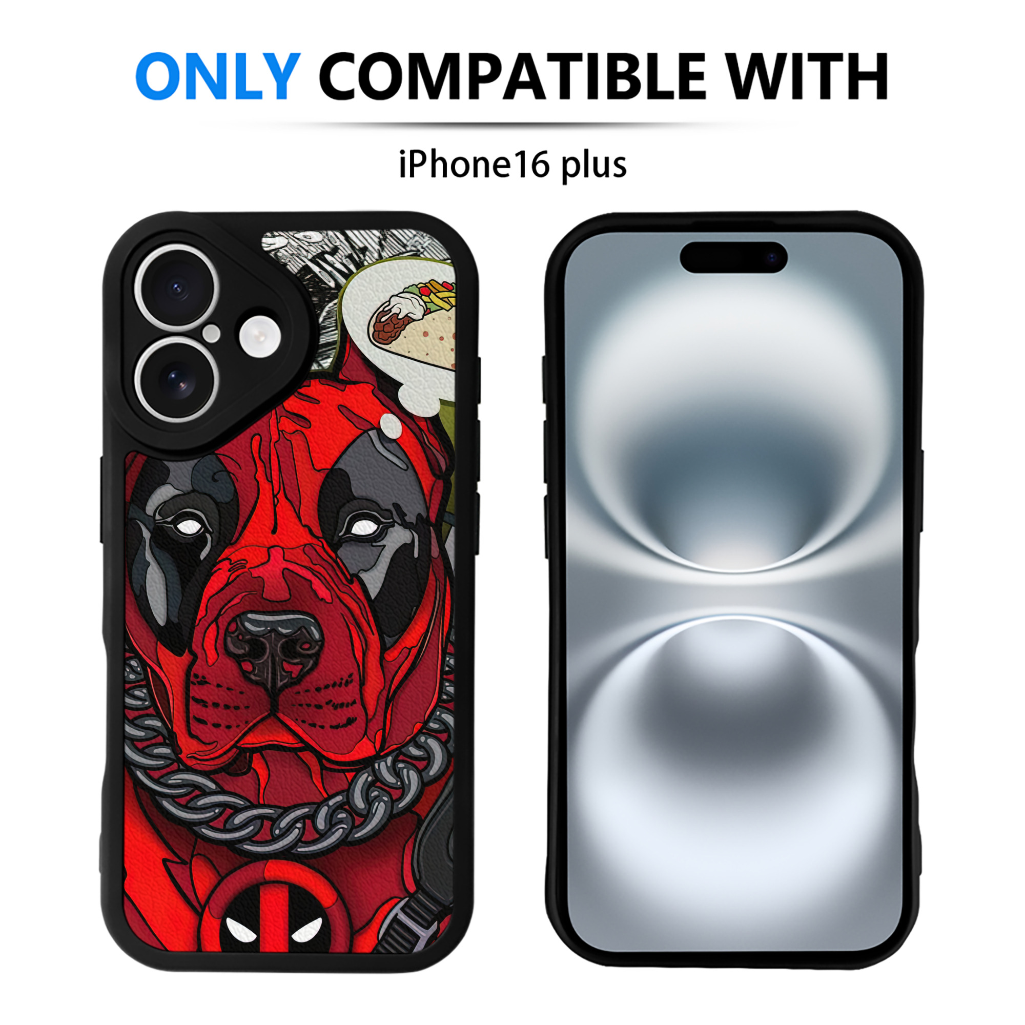（画像用） Deadpool デッドプール 【iPhone 16シリーズ対応】シリコンスマホケース（レザー調） 材質：シリコン